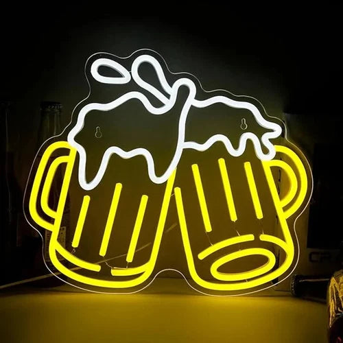 Beer Neon Sign – Dimmable LED Wall Light for Bar, Pub, Home, Man Cave Decor