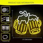 Beer Neon Sign – Dimmable LED Wall Light for Bar, Pub, Home, Man Cave Decor
